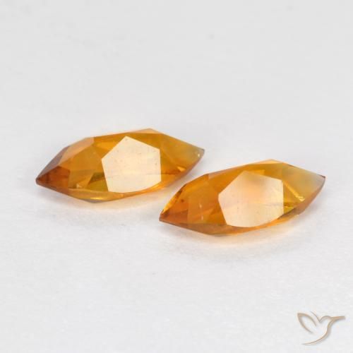 Gemas de Citrino Naranja medio natural de 0.94 ct, Marquesa, VS