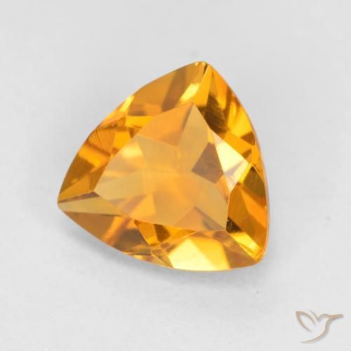 Citrino Dorado naranja oscuro natural de 0.88 ct, Trillón, VS