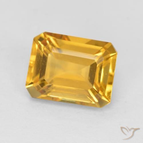 Citrino Dorado natural de 1.62 ct, Corte Octágono / Esmeralda, VVS-VS