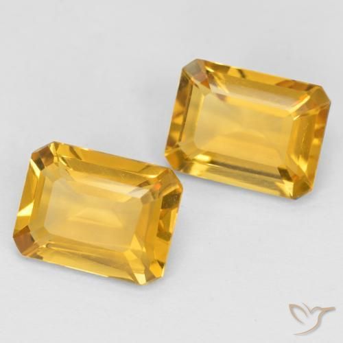 Gemas de Citrino Naranja dorado natural de 2.82 ct, Corte Octágono / Esmeralda, VS