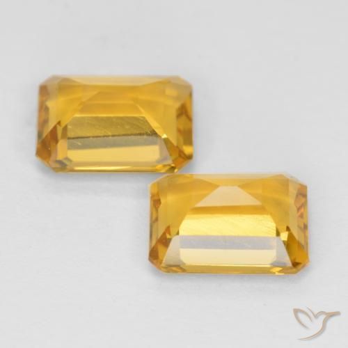 Gemas de Citrino Naranja dorado natural de 2.82 ct, Corte Octágono / Esmeralda, VS