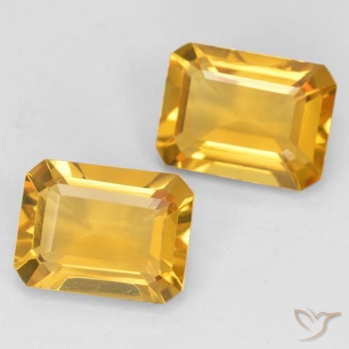 Gemas de Citrino Dorado medio natural de 2.78 ct, Corte Octágono / Esmeralda, VVS-VS