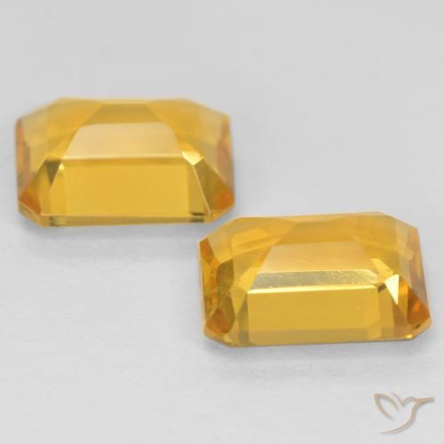 Gemas de Citrino Dorado medio natural de 2.78 ct, Corte Octágono / Esmeralda, VVS-VS