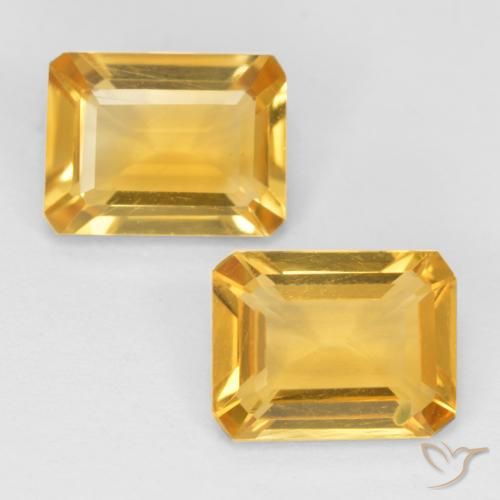 2.55ctw Natural Naranja dorado Citrino, corte esmeralda, VVS-VS