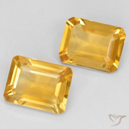 Gemas de Citrino Naranja dorado natural de 2.55 ct, Corte Octágono / Esmeralda, VVS-VS