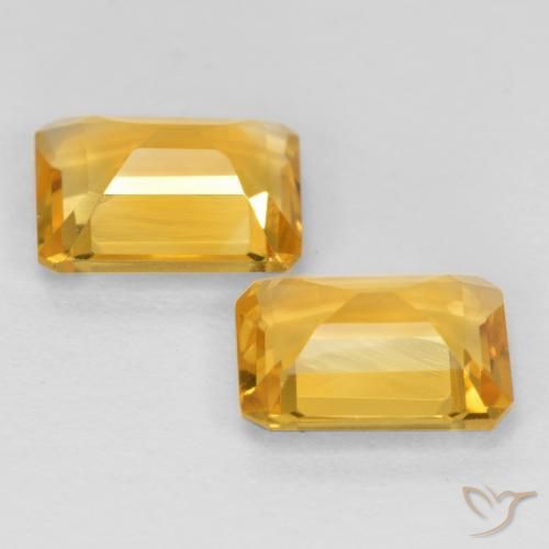 Gemas de Citrino Naranja dorado natural de 2.55 ct, Corte Octágono / Esmeralda, VVS-VS