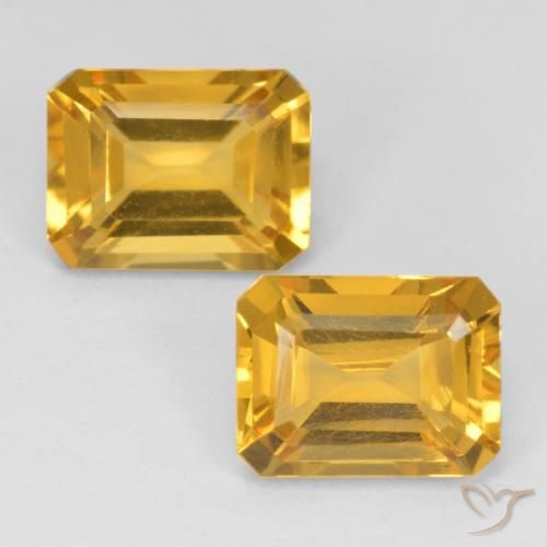 3.02ctw Natural Dorado medio Citrino, corte esmeralda, VS