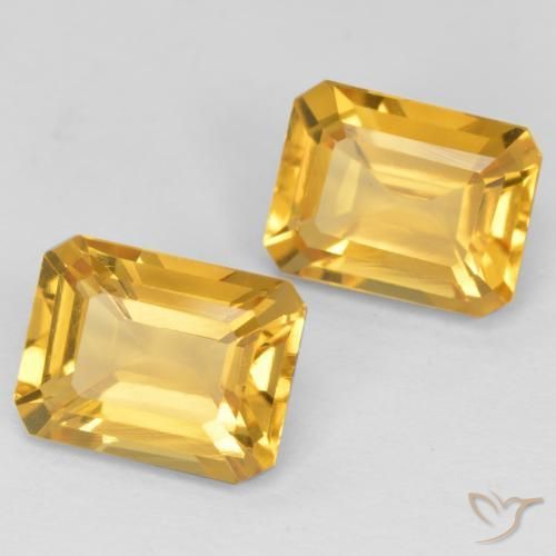 Gemas de Citrino Dorado medio natural de 3.02 ct, Corte Octágono / Esmeralda, VS