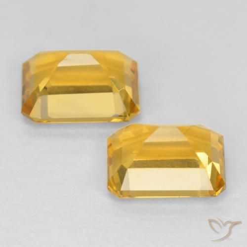 Gemas de Citrino Dorado medio natural de 3.02 ct, Corte Octágono / Esmeralda, VS