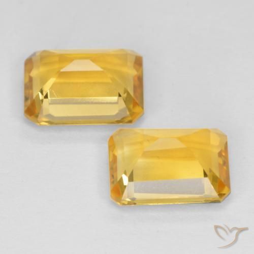 Gemas de Citrino Dorado medio natural de 2.83 ct, Corte Octágono / Esmeralda, VS