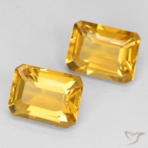 Gemas de Citrino Dorado natural de 3.16 ct, Corte Octágono / Esmeralda, VVS-VS