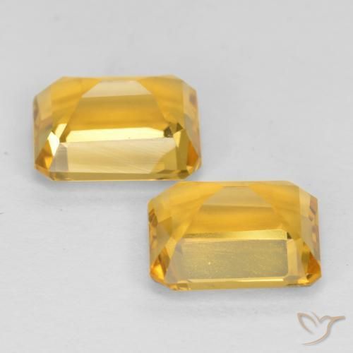 Gemas de Citrino Dorado natural de 3.16 ct, Corte Octágono / Esmeralda, VVS-VS