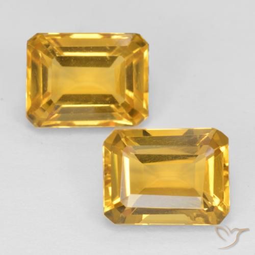 3.33ctw Natural Dorado oscuro medio Citrino, corte esmeralda, VS