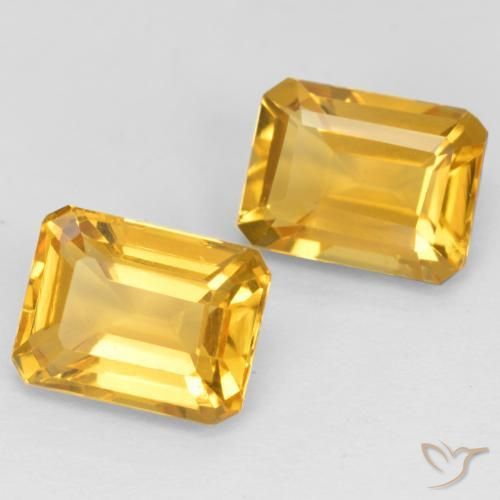 Gemas de Citrino Dorado oscuro medio natural de 3.33 ct, Corte Octágono / Esmeralda, VS