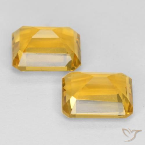 Gemas de Citrino Dorado oscuro medio natural de 3.33 ct, Corte Octágono / Esmeralda, VS