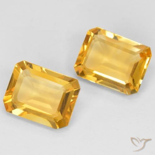 Gemas de Citrino Naranja dorado natural de 2.61 ct, Corte Octágono / Esmeralda, VVS-VS