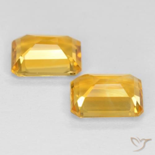 Gemas de Citrino Naranja dorado natural de 2.61 ct, Corte Octágono / Esmeralda, VVS-VS