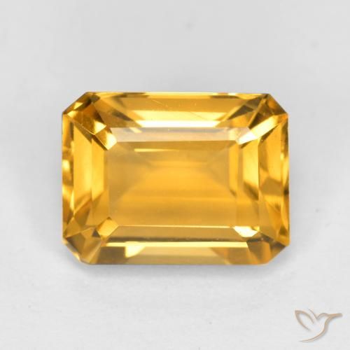1.73ct Natural Dorado medio Citrino, corte esmeralda, VS