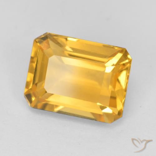 Citrino Dorado medio natural de 1.73 ct, Corte Octágono / Esmeralda, VS