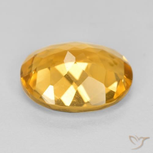 Citrino Naranja dorado intenso natural de 3.17 ct, Ovalada, VS