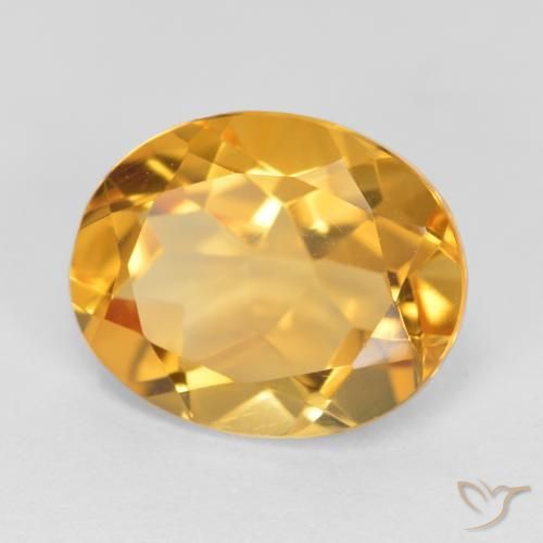 Citrino Dorado oscuro natural de 3.09 ct, Ovalada, VS