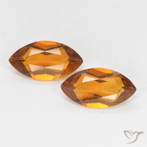 1.01ctw Natural Naranja medio Citrino, Marquesa, VS