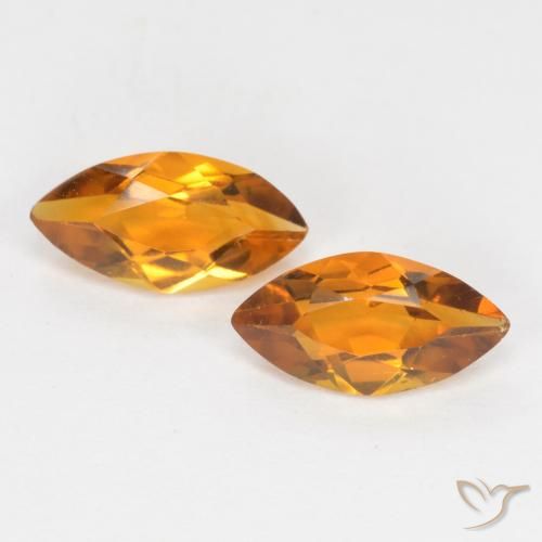 0.95ctw Natural Marrón naranja Citrino, Marquesa, VS