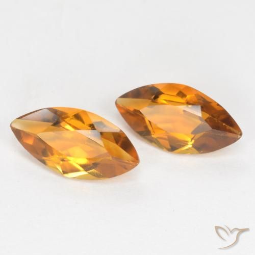 Gemas de Citrino Marrón naranja natural de 0.95 ct, Marquesa, VS