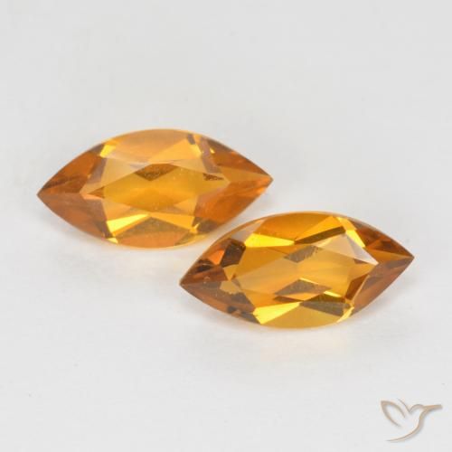 0.99ctw Natural Dorado naranja Citrino, Marquesa, VS