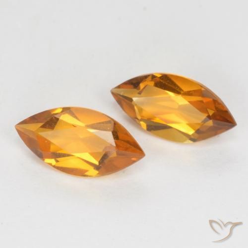 Gemas de Citrino Dorado naranja natural de 0.99 ct, Marquesa, VS