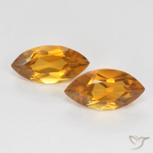 1.18ctw Natural Marrón naranja Citrino, Marquesa, VS