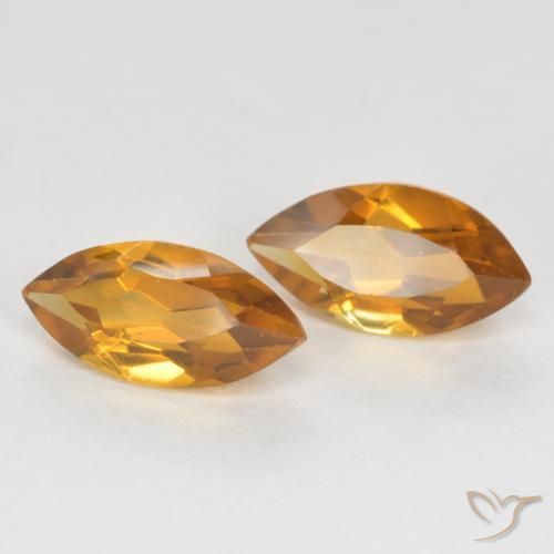 Gemas de Citrino Marrón naranja natural de 1.18 ct, Marquesa, VS