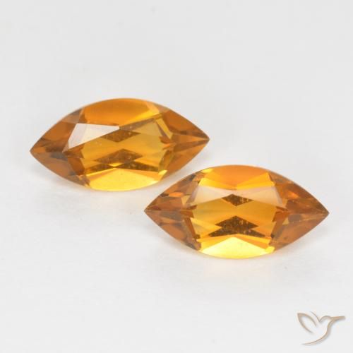 1.01ctw Natural Naranja medio Citrino, Marquesa, VS