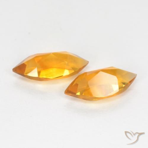 Gemas de Citrino Dorado naranja intenso natural de 0.95 ct, Marquesa, VS