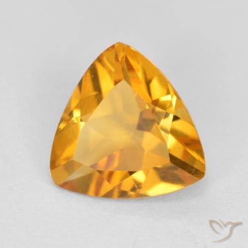 Citrino Dorado naranja intenso natural de 0.87 ct, Trillón, VS