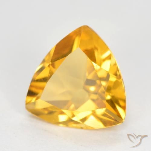 Citrino Dorado oscuro natural de 0.92 ct, Trillón, VS