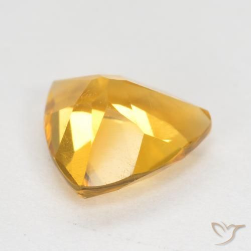 Citrino Dorado oscuro natural de 0.92 ct, Trillón, VS