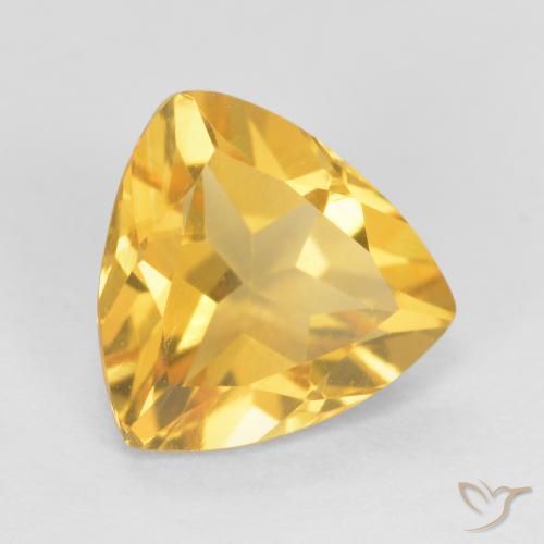 Citrino Dorado claro natural de 0.90 ct, Trillón, VS