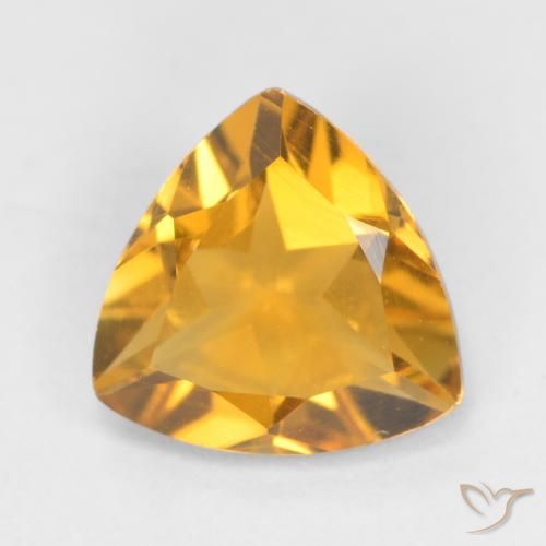 0.92ct Natural Naranja dorado intenso Citrino, Trillón, VS