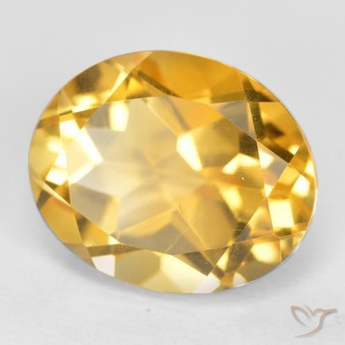Citrino Dorado medio natural de 3.71 ct, Ovalada, VS