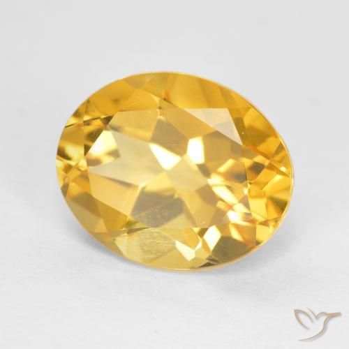 Citrino Dorado claro natural de 3.38 ct, Ovalada, VS