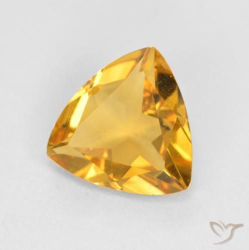 Citrino Dorado oscuro natural de 0.77 ct, Trillón, VS