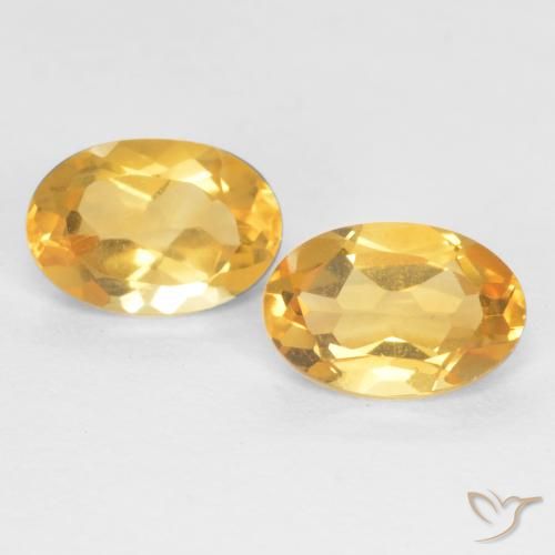 0.85ctw Natural Dorado medio Citrino, Ovalada, VS