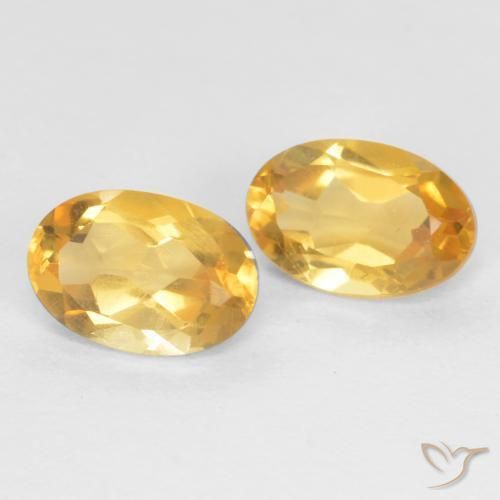 Gemas de Citrino Dorado medio natural de 0.85 ct, Ovalada, VS