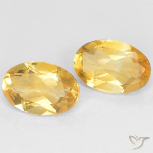 Gemas de Citrino Dorado medio natural de 0.79 ct, Ovalada, VS