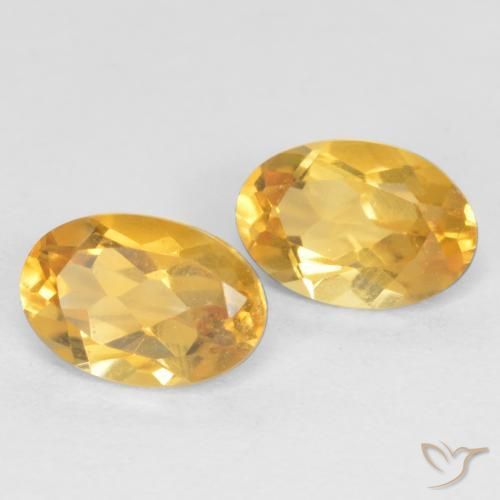Gemas de Citrino Dorado natural de 0.78 ct, Ovalada, VS