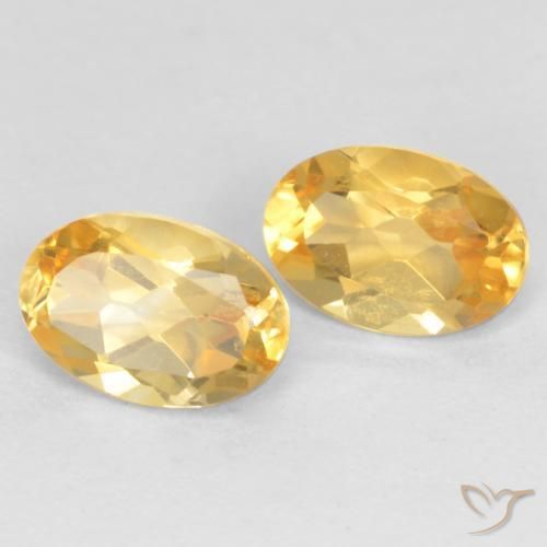 Gemas de Citrino Dorado medio natural de 0.83 ct, Ovalada, VVS-VS