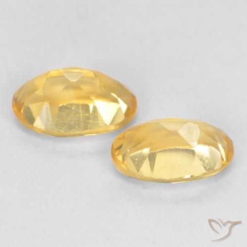Gemas de Citrino Dorado medio natural de 0.83 ct, Ovalada, VVS-VS