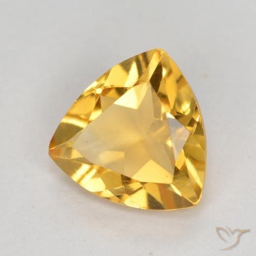 Citrino Dorado medio natural de 0.94 ct, Trillón, VVS-VS