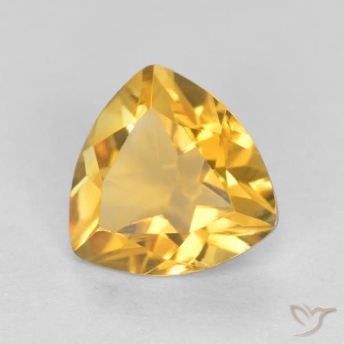 Citrino Naranja dorado natural de 0.92 ct, Trillón, VVS-VS
